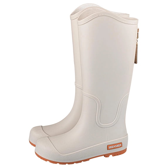 Women's Fashion Casual Japanese Style Solid Color Waterproof High Top Rain Boots