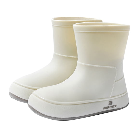 Women's Fashion Casual Japanese Style Solid Color Waterproof Mid Tube Rain Boots