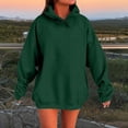 thumbnail image 1 of Women's Fashion Casual Ladies Solid Long Sleeve Hooded Sweatshirt With Pocket, 1 of 5
