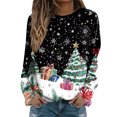 thumbnail image 1 of Women's Fashion Casual Long Sleeve Christmas Printed Neck Sweatshirt Top, 1 of 4