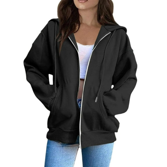 Women's Fashion Casual Long Sleeve Solid Color Hooded Sweatshirt Tops with Drop Shoulder for Fall and Winter Comfort,White,L