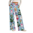 thumbnail image 1 of Women's Fashion Casual Loose Printed Wide-Leg Sports Pants with Christmas Print, Comfortable Home and Outdoor Wear, Elastic Waist with Drawstring for Easy Fit, Beige, XL, 1 of 7