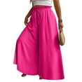 thumbnail image 1 of Women's Fashion Casual Plus Size Relaxed Fit Drawstring Wide Leg Straight Leg Pants, 1 of 4