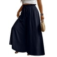 thumbnail image 1 of Women's Fashion Casual Plus Size Relaxed Fit Drawstring Wide Leg Straight Leg Pants, 1 of 4