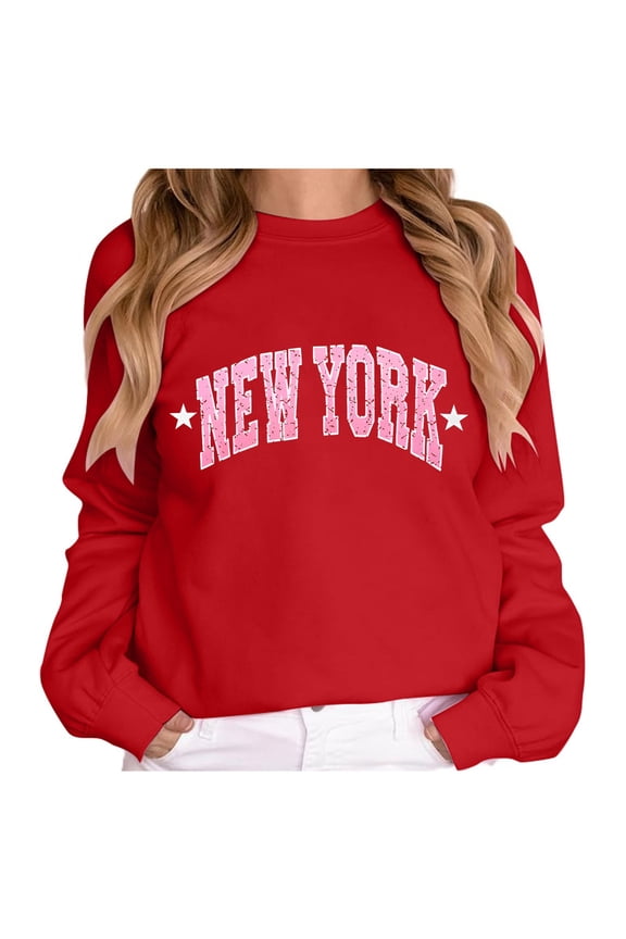 Women's Fashion Casual Printed Crew Neck Long Sleeve Hoodie Top Distressed Top Pullover Casual Blouse Suits Women Dressy Womens Hoodie Hot Hoodie Decorative Sweatshirt Alt Oversized Sweatshirt