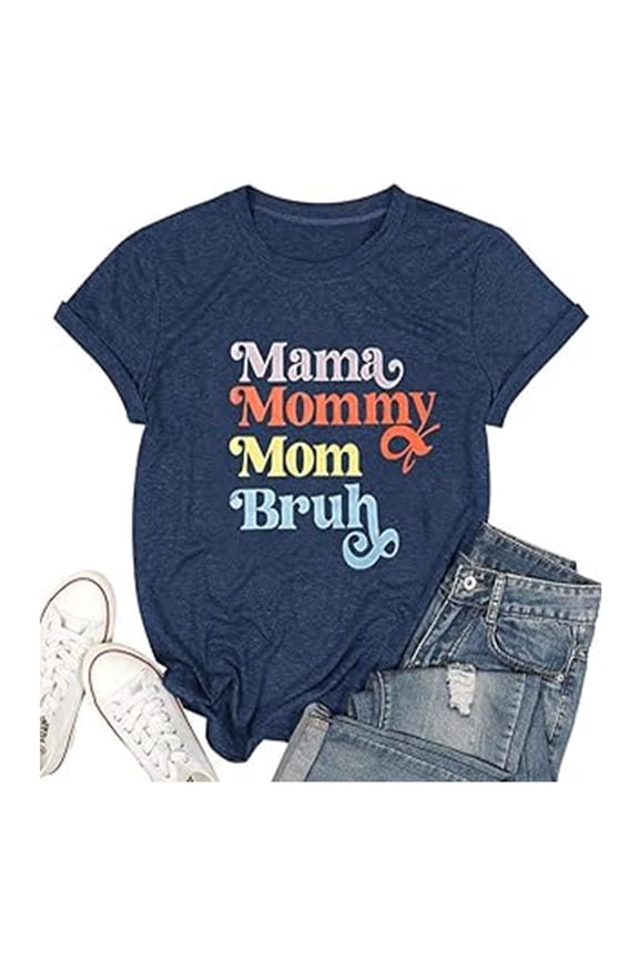 Women's Fashion Casual Printed Round Neck Short Sleeve T Shirt Top 1 Athletic Long Sleeve Shirt Women Fitted Cute Summer Tops Casual Womens Tops Short Sleeve Neck Shirts for Women Exercise Shirts