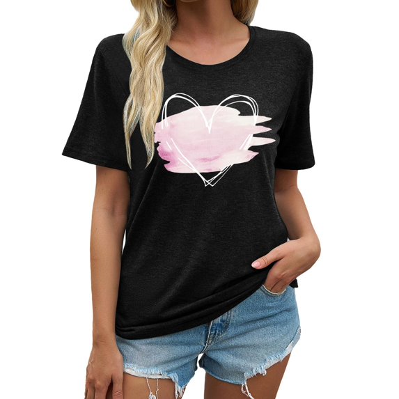 Women's Fashion Casual Printed Round Neck Short - Sleeve T - Shirts - Suitable for Daily and Party Wear