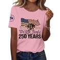 thumbnail image 1 of Women's Fashion Casual Printed Short Sleeve Round Neck Pullover Tops Pink 3XL, 1 of 4