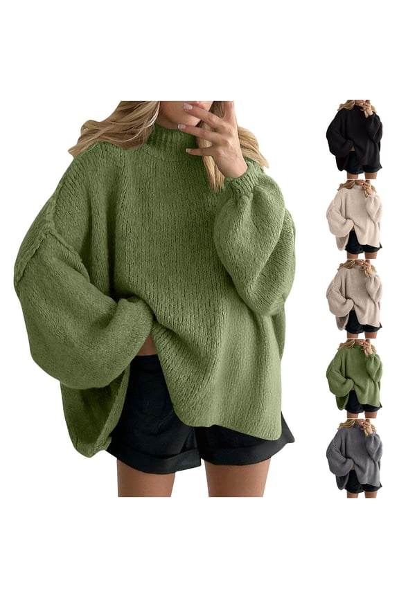 Women's Fashion Casual Round Neck Large Size Thin Knitted Sweater for Fall Winter Lightweight Layering,Beige,M