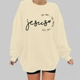 thumbnail image 1 of Women's Fashion Casual Round Neck Letter Print Hoodie Large Top Dresses with Matching Cardigan Women Band Tees Women Vintage Light Hooded Sweatshirt Women Boyfriend Sweatshirts Women Fashion Tunic, 1 of 4