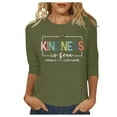 thumbnail image 1 of Women's Fashion Casual Round Neck Letter Print Three Quarter Sleeve Tee Shirt Blouse Tops, 1 of 2