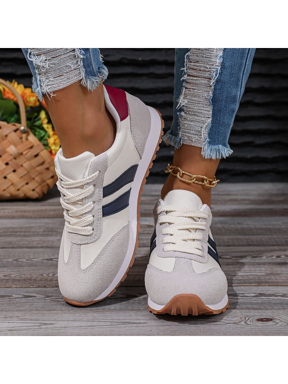 Women's Fashion Casual Shoes with Soft Sole and Comfortable Lace Up Design for Everyday Wear
