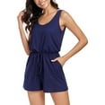 thumbnail image 1 of Women's Fashion Casual Sleeveless Vest Solid Color Shorts, 1 of 3