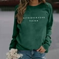thumbnail image 1 of Women's Fashion Casual Solid Color Loose Long Sleeve Letter Print Round Neck Hoodie 4x Sweatshirt Band Sweatshirts Women Vintage Sweatshirt Womens Light Steel Sweatshirt Drop Shoulder Sweater Comfy, 1 of 4