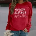 thumbnail image 1 of Women's Fashion Casual Solid Color Loose Long Sleeve Letter Print Round Neck Hoodie Active Women Half Zip Ladies Blank Sweatshirt Women Active Hoodie Women Color Shirt Jacket Women Set All Womens, 1 of 4