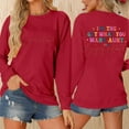 thumbnail image 1 of Women's Fashion Casual Solid Color Loose Long Sleeve Letter Print Round Neck Hoodie Jacket Women Hooded Zip up Sweatshirt Jackets Hooded Jacket Sweatshirt Drawstring Waist Sweatshirt Women Large, 1 of 4