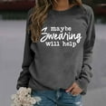 thumbnail image 1 of Women's Fashion Casual Solid Color Loose Long Sleeve Letter Print Round Neck Hoodie Ladies Sweat Suits Two Piece Alien Outfit Women Big Sweatshirt Casual Pullover Women Full Zip Hoodie Fuzzy Zip up, 1 of 4