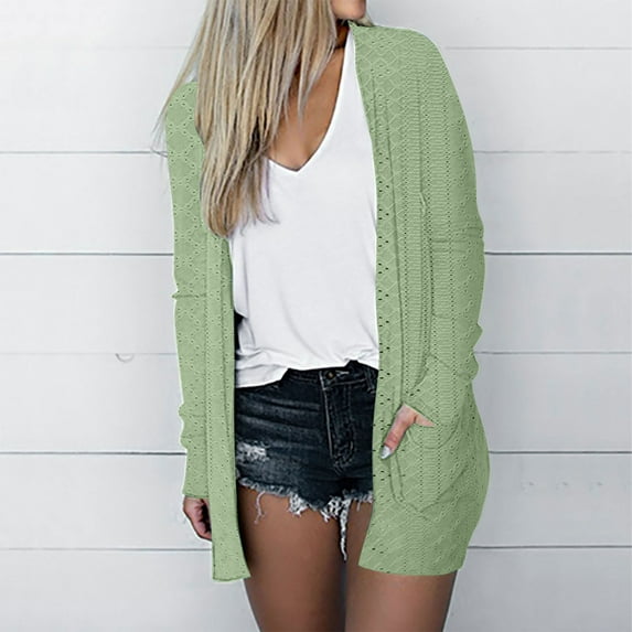 Women's Fashion Casual Solid Color Pocket Solid Color Cardigan Long Sleeved Coat Sweaters Women for Work Irregular Tassel Knitted Cardigan Cardigan Sweaters for Women V Neck Rainbow Knit Shawl Cute