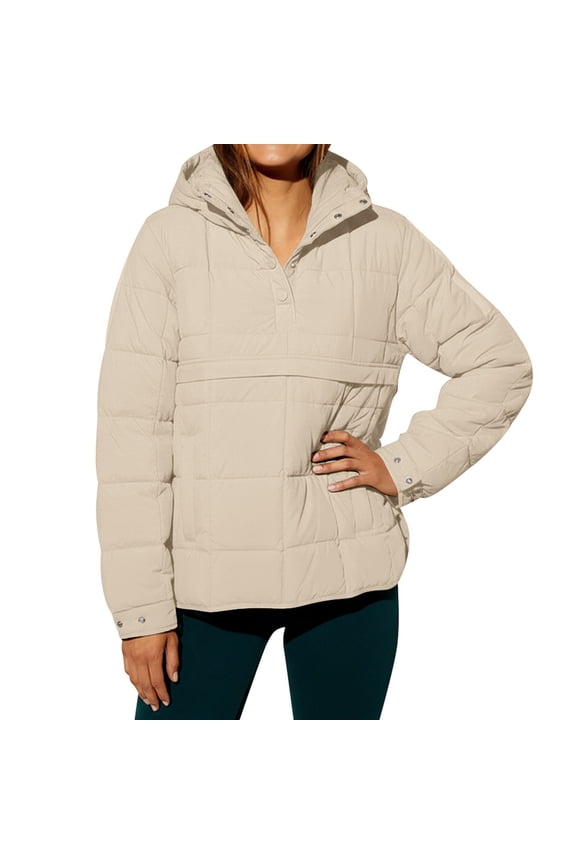 Women's Fashion Casual Solid Color Short Padded Jacket Top Winter Warm Quilted Outerwear Coat