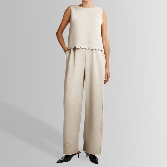 Women's Fashion Casual Solid Color Sleeveless Vest Casual Pants Suit Grandmother of The Bride Pant Suits 80s Jogging Suits for Women Women's plus Suits Light Dress Pants Women Womens Wedding Pantsuits