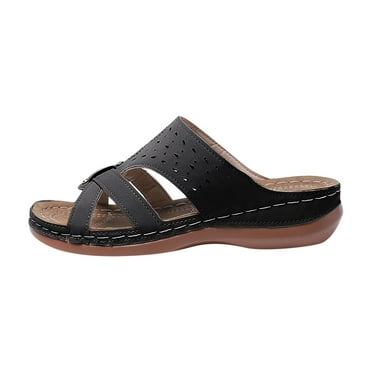 Women's Fashion Casual Spring New Beach Round Toe Open Toe Thick Bottom Wedge Heels Summer Savings Clearance 2025!