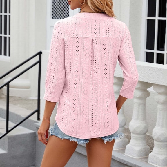 Women's Fashion Casual Spring And Summer New Solid Color Point Sleeve V Neck Casual Loose T Shirt Top Work Out Shirts Women Fall Tees for Women Womens Athletic Tee Tech Shirt Space Shirt T Shirt Women