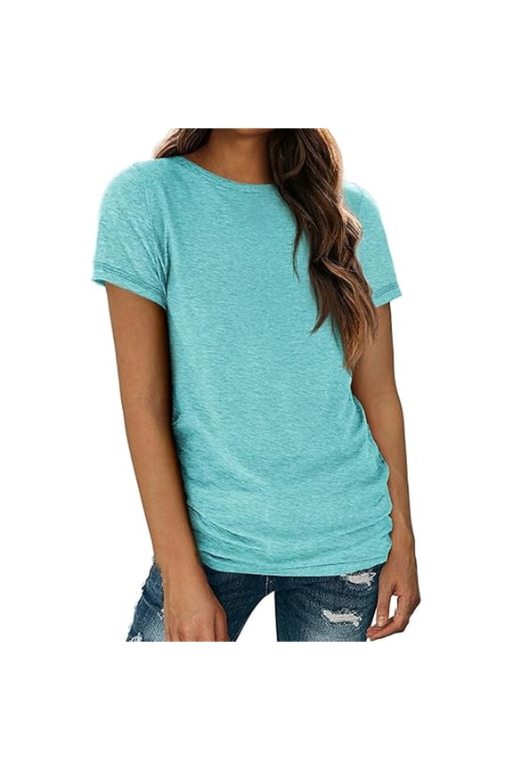Women's Fashion Casual T-Shirt Soft Comfortable Round Neck Short Sleeve Top Breathable Daily Wear Basic Tee Stylish Versatile Fit