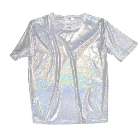 Silk Shiny T Shirts for Women 2025 Short Sleeve Crewneck Lightweight Plus Size Casual Tshirt Womens T Shirts