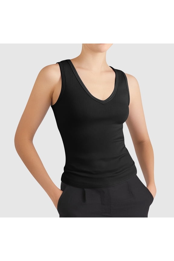 Women's Fashion Casual Tight V Neck Ribbed Knit Sleeveless Vest Pajama Top Women Adjustable Strap Tops for Women Distressed Top Women Shirt with Strings Sleep Camisole Running Women Athletic