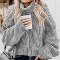 thumbnail image 1 of Women's Fashion Casual Turtleneck Pullover Loose-fitting Long Sleeves Sweater, 1 of 6