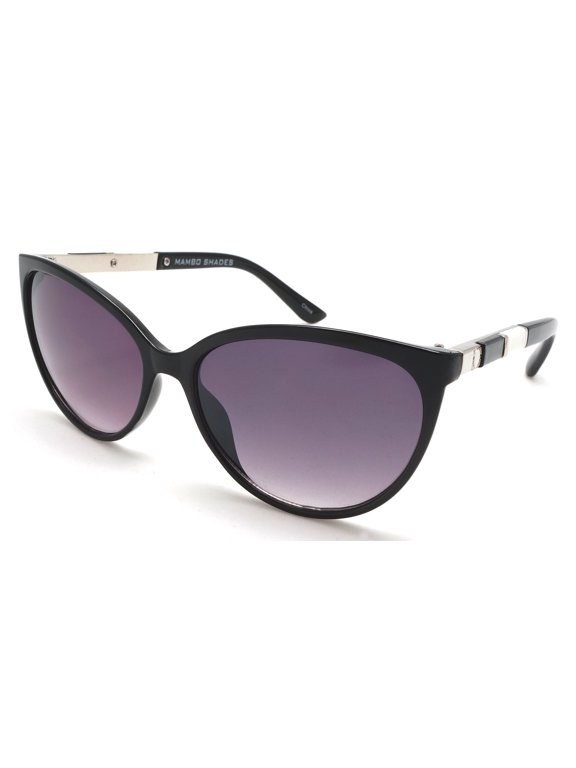 Women's Fashion Cat-Eye Horn Rimmed Sunglasses - Ava Gardner - Black