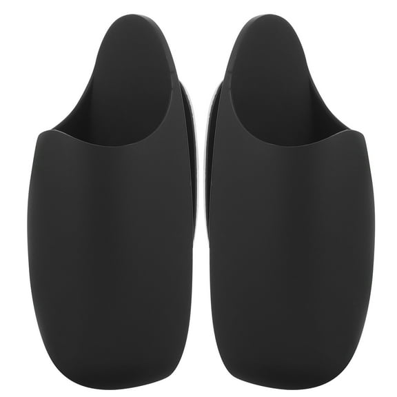 DEEPCRAFF 2Pcs Black Silicone Rectangular Toothbrush Holder for Bathroom Use Wall Mount 4.32X1.65X1.97in