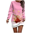 thumbnail image 1 of Women's Fashion Christmas Print Casual Dress Round Neck Long Sleeve Comfortable Winter Party Wear Flowy Elegant Tunic, 1 of 2