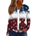 thumbnail image 1 of Women's Fashion Christmas Print Casual Zip-Up Long-Sleeve Hooded Jacket, for Outdoor Activities and Daily Use,Wine,S, 1 of 6