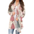 thumbnail image 1 of Women's Fashion Christmas Print Jacket, Long Sleeve Casual Cardigan Coat for Everyday Wear and Comfortable Outfits,Beige,L, 1 of 7