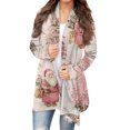 thumbnail image 1 of Women's Fashion Christmas Print Jacket, Long Sleeve Casual Cardigan Coat for Everyday Wear and Comfortable Outfits,Rose Gold,S, 1 of 6