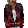 thumbnail image 1 of Women's Fashion Christmas Printed Long Sleeve Knitted Cardigan Button Down Jacket for Holiday Casual Wear and Women's Outerwear with Festive Design,Coffee,L, 1 of 6