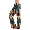 thumbnail image 1 of Women's Fashion Christmas Printed Plush Casual Pants, Long Trousers with Soft Material for Winter Wear, Festive Design for Holiday Season,Dark Green,S, 1 of 5