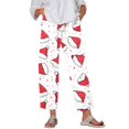 thumbnail image 1 of Women's Fashion Christmas Trees Print Casual Pants with Drawstring Elastic Waist and Pockets, Long Trousers for Festive Occasions and Home Lounging,Beige,S, 1 of 6