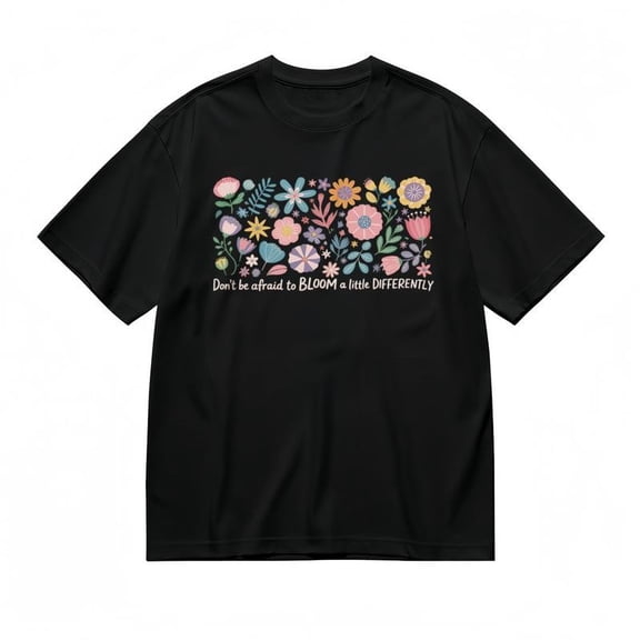 Women's Fashion Classic T-Shirt Multicolor Different Saying Tee Flower Bloom