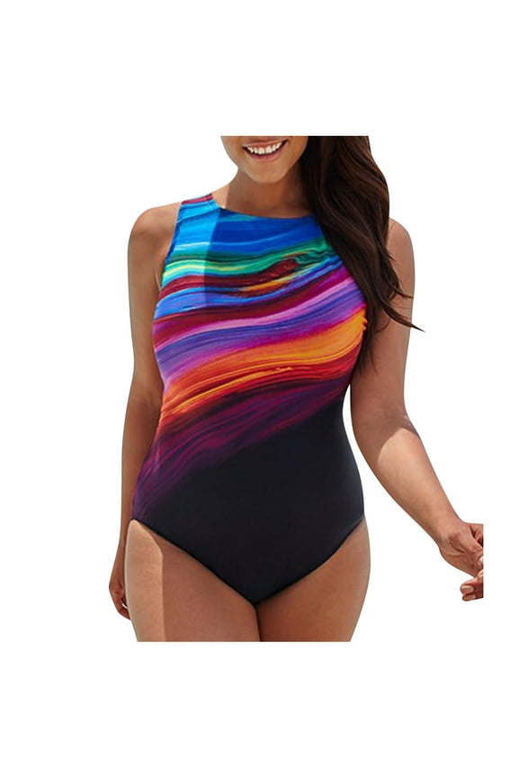 Women's Fashion Conservative Gradient Stripe Large Beachwear Bikini plus Size String Bikini for Women 4x Dress Swimsuits for Women plus Size Short Swimsuits for Women Swimming Suits for Women plus