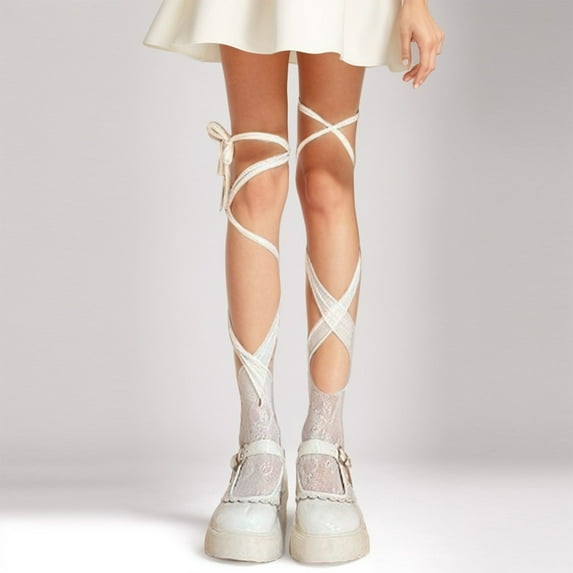 Women's Fashion Cute Day Lace Lace Strap Calf Socks Mid Tube Toe Socks Womens Stalkings Girls Thigh High Swamp Apparel Christmas Stockings Knit 4 Stockings Woman Sheer plus Size Bank Sleep Stockings