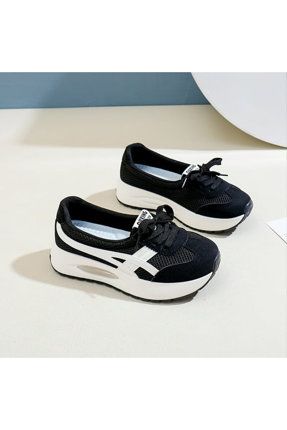 Women's Fashion Dad Sneakers - Comfortable and Breathable Trainers with Shallow Mouth -Height Increasing Platform - Summer