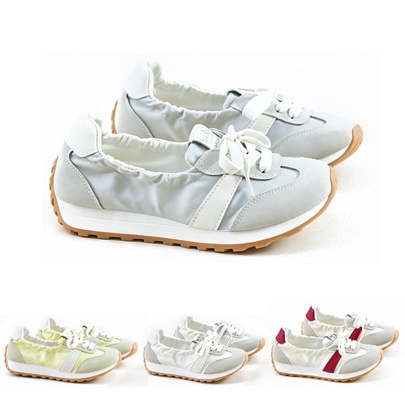 Women's Fashion Dad Sneakers - Comfortable and Breathable Trainers with Shallow Mouth -Height Increasing Platform - Summer
