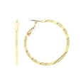 thumbnail image 1 of Women's Fashion Dangling Hoop Earrings Made In Korea, 35mm, Carved Pattern Gold-Tone, 1 of 2