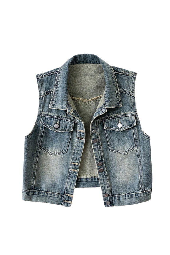 Women's Fashion Denim Vest Sleeveless Layering Piece For Spring Autumn Wardrobe Essentials