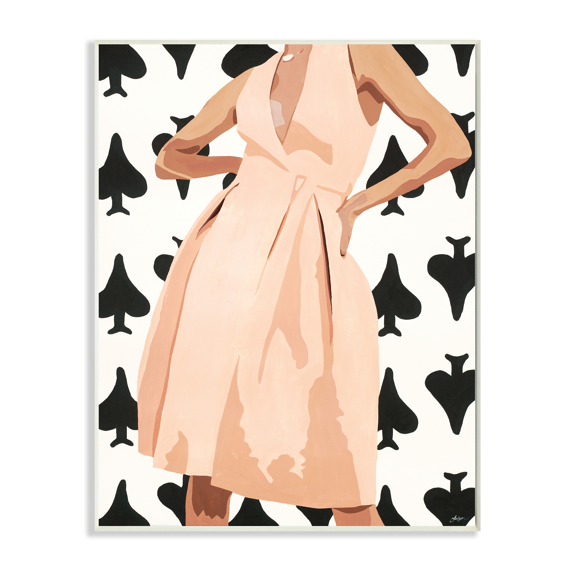 Stupell Industries Women's Fashion Dress over Spade Symbol Pattern,10 x 15,Designed by Beth Ann Lawson