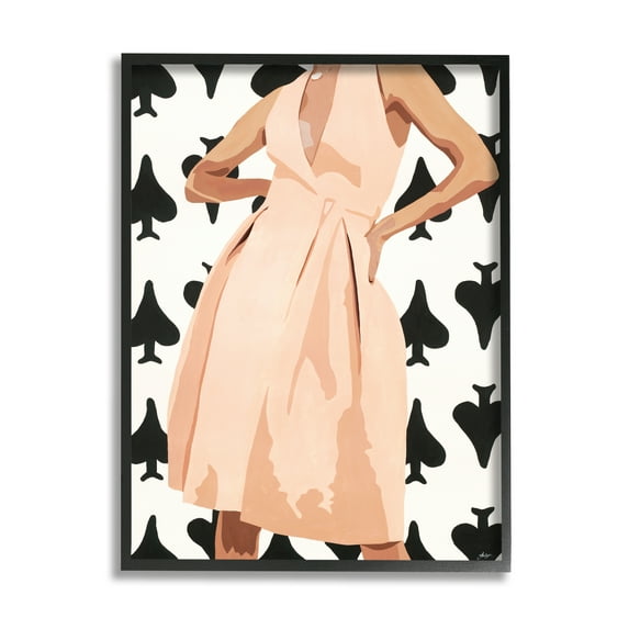 Stupell Industries Women's Fashion Dress over Spade Symbol Pattern,24 x 30,Designed by Beth Ann Lawson
