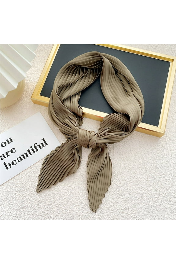 Women's Fashion Elegant Soft Satin Square Chiffon Scarf Set Head Neck Multiuse Colors Available