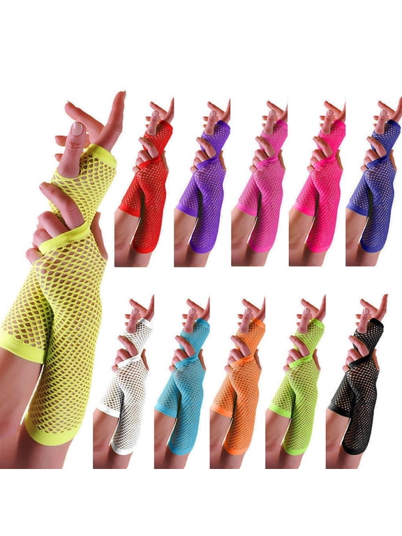 Women's Fashion Fingerless Gloves Long Fishnet Design Party Evening Wear Accessory